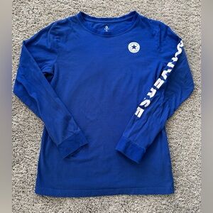 Converse Big Kids/Teen Unisex Blue Graphic Long Sleeve Size XL 13-15 yrs